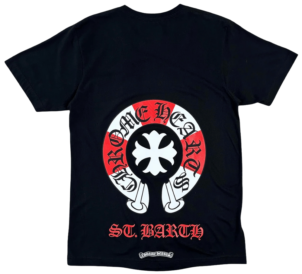 Chrome Hearts 'St Barth's Exclusive' Red/White Horseshoe Black Tee