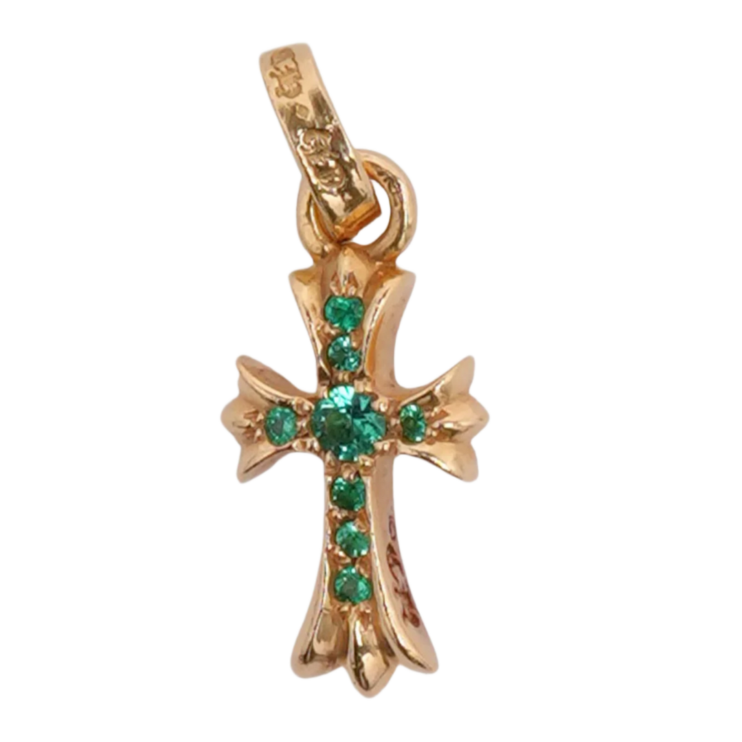 Chrome Hearts 22k Gold 'Emerald' Baby Fat Pendant