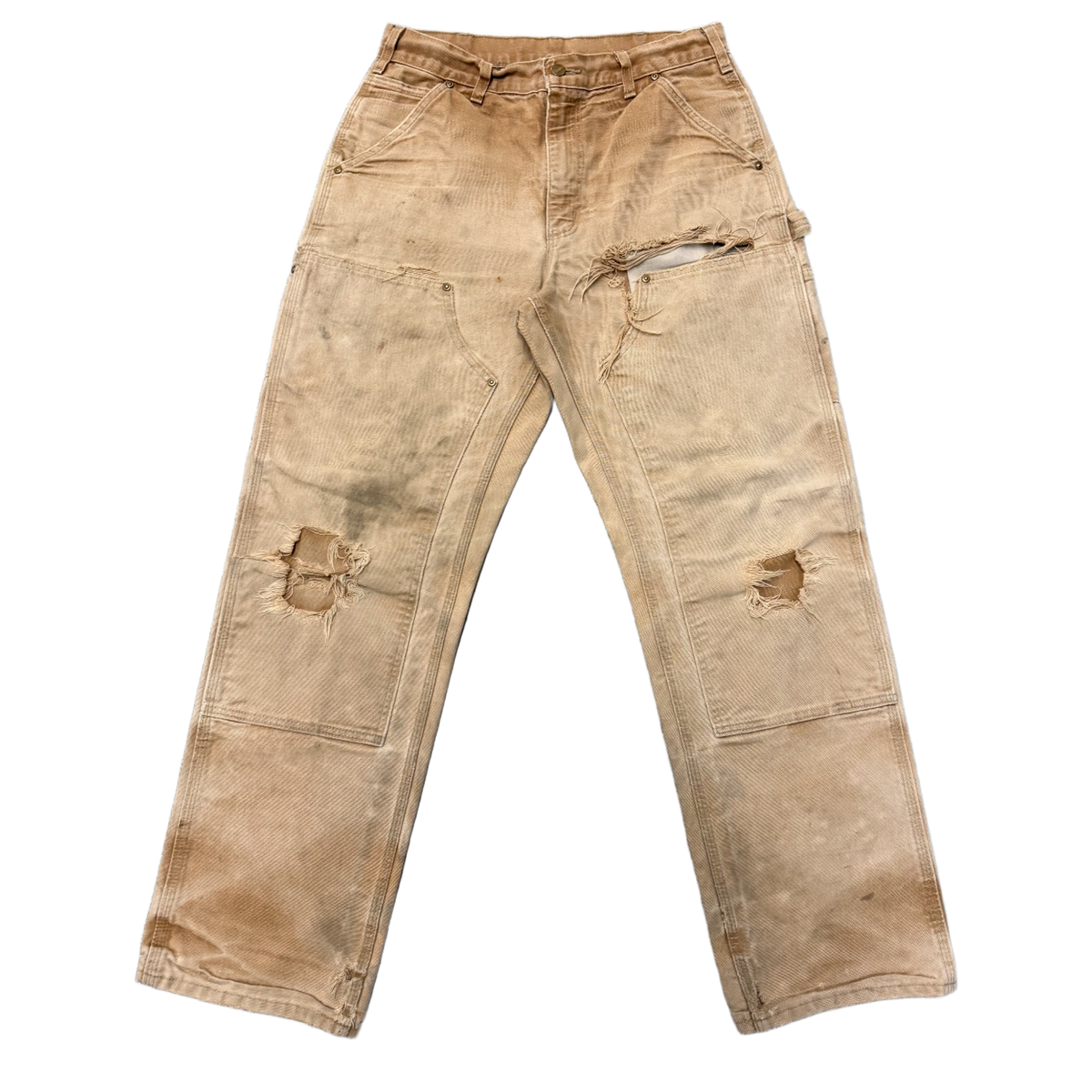Carhartt 'Distressed Tan' Double Knee Vintage Work Pants