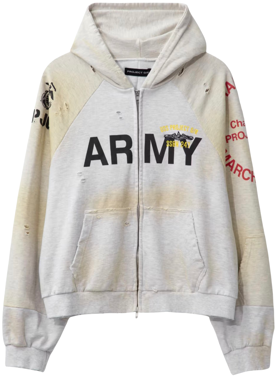 Project G/R 'Reconstructed' Folded Zip Up Hoodie