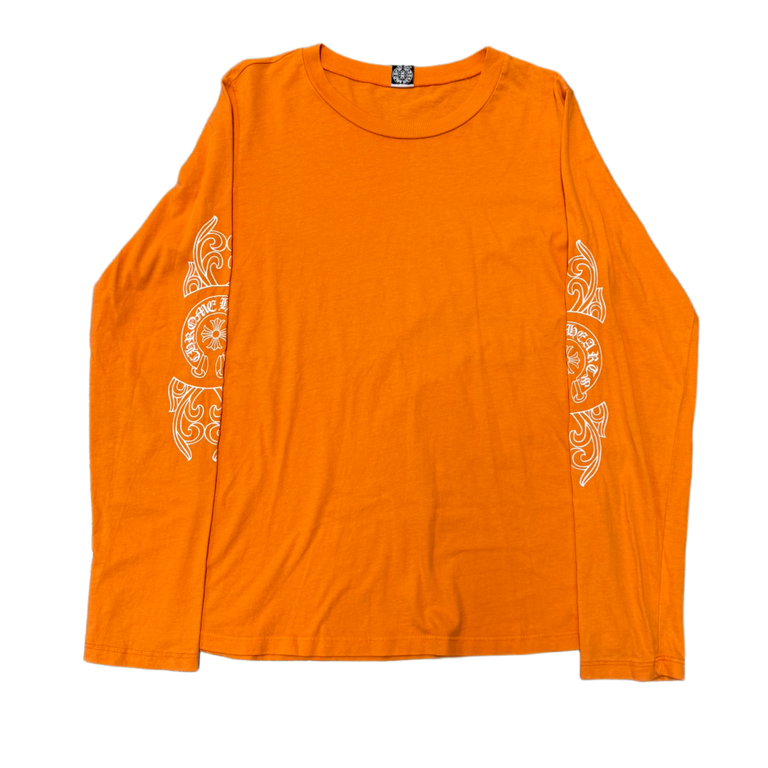 Chrome Hearts 'Floral Horseshoe' Vintage Women's Orange Longsleeve
