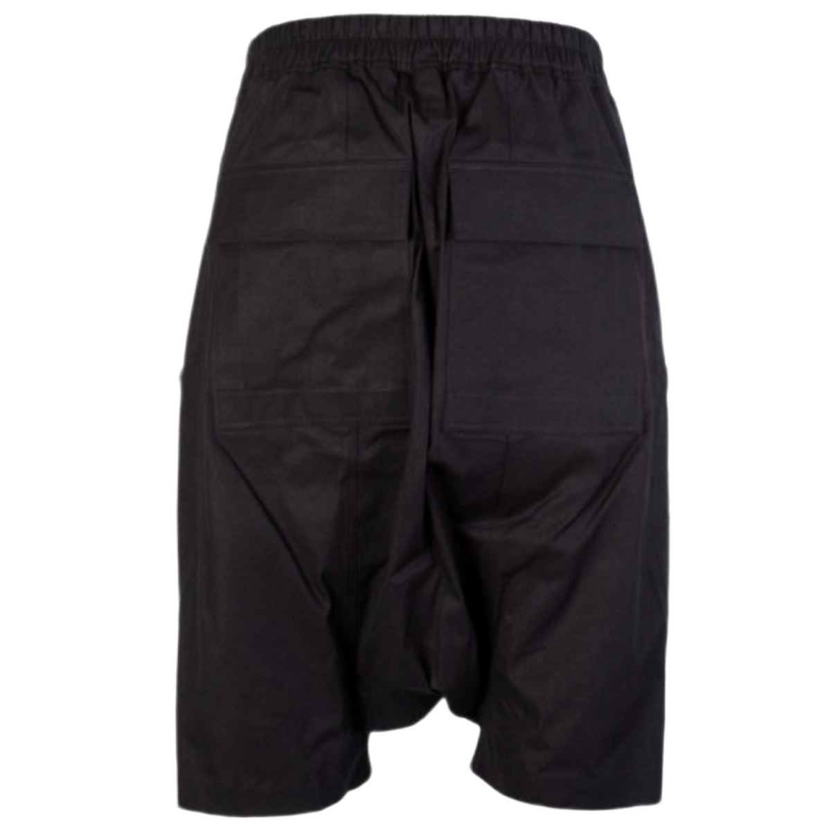 Rick Owens 'Black' Drop Crotch Drawstring Cargo Shorts