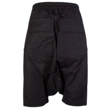 Rick Owens 'Black' Drop Crotch Drawstring Cargo Shorts