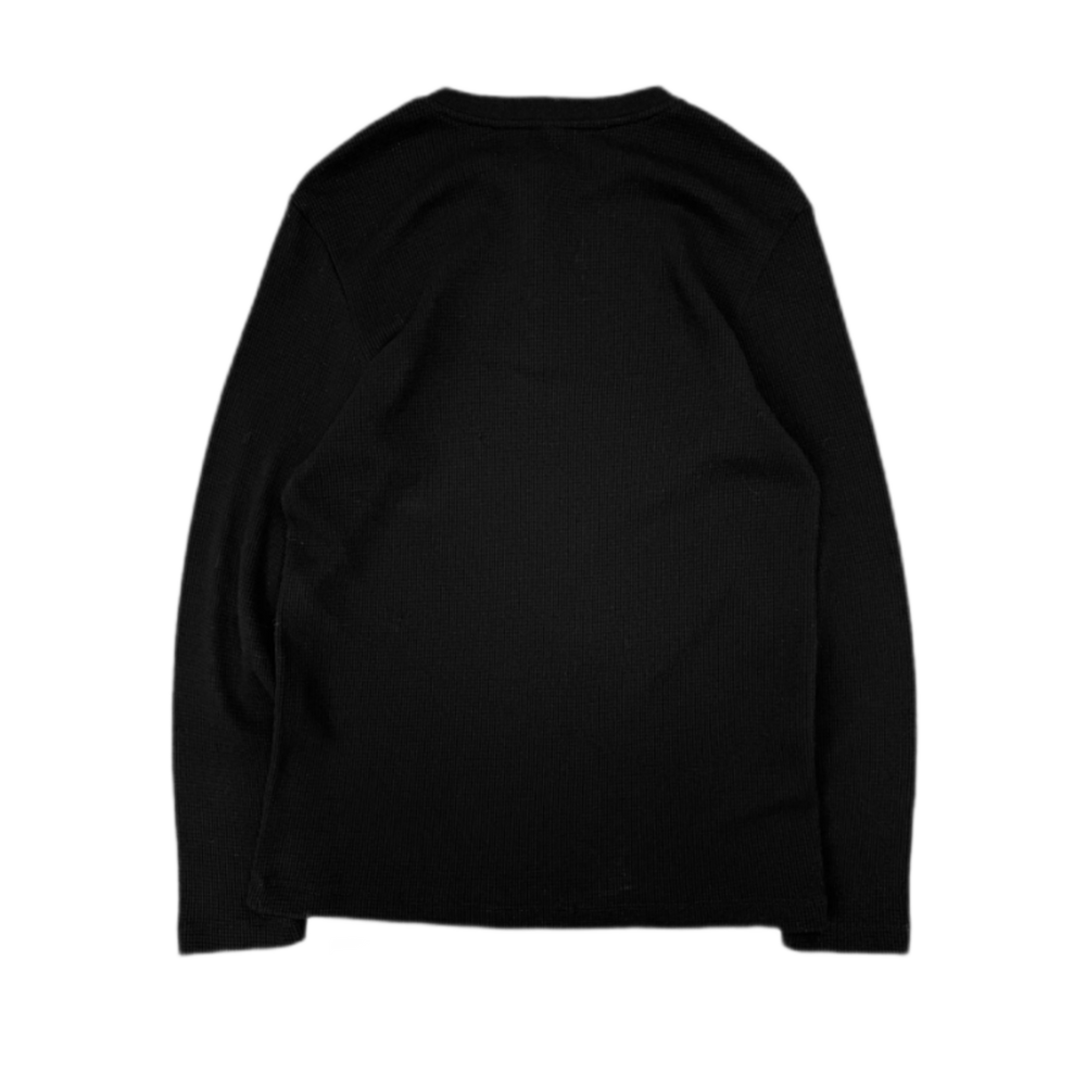 Chrome Hearts CH Embroidered Black Thermal Longsleeve Henley