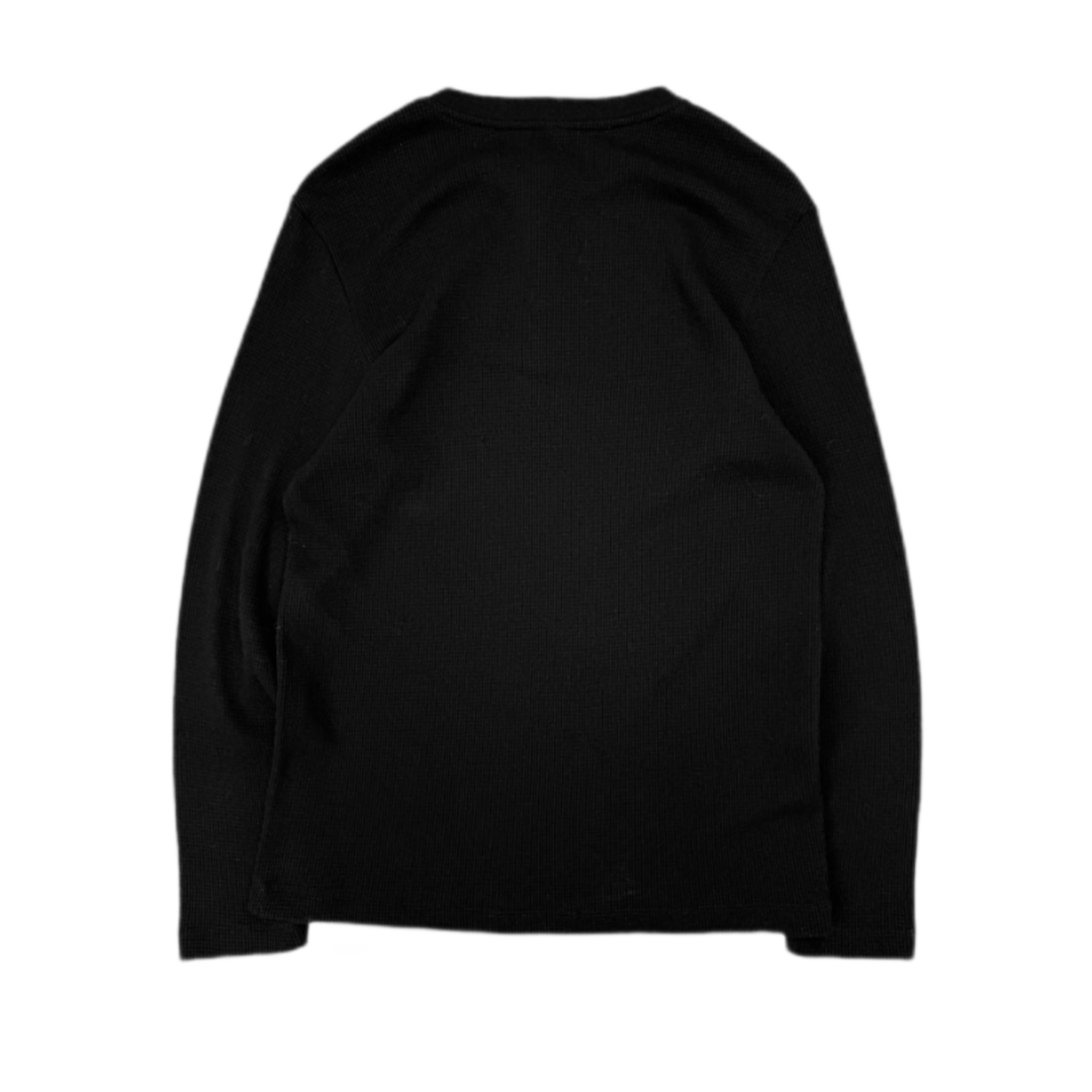 Chrome Hearts CH Embroidered Black Thermal Longsleeve Henley