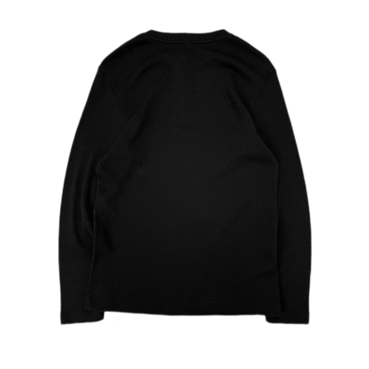 Chrome Hearts CH Embroidered Black Thermal Longsleeve Henley