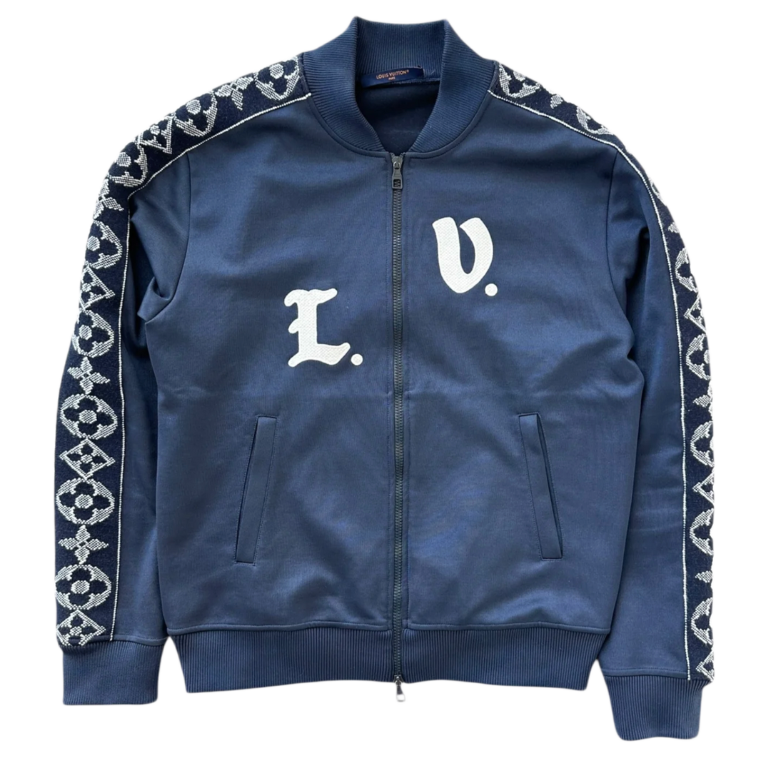 Louis Vuitton 'Navy' Monogram Sleeves Track Jacket