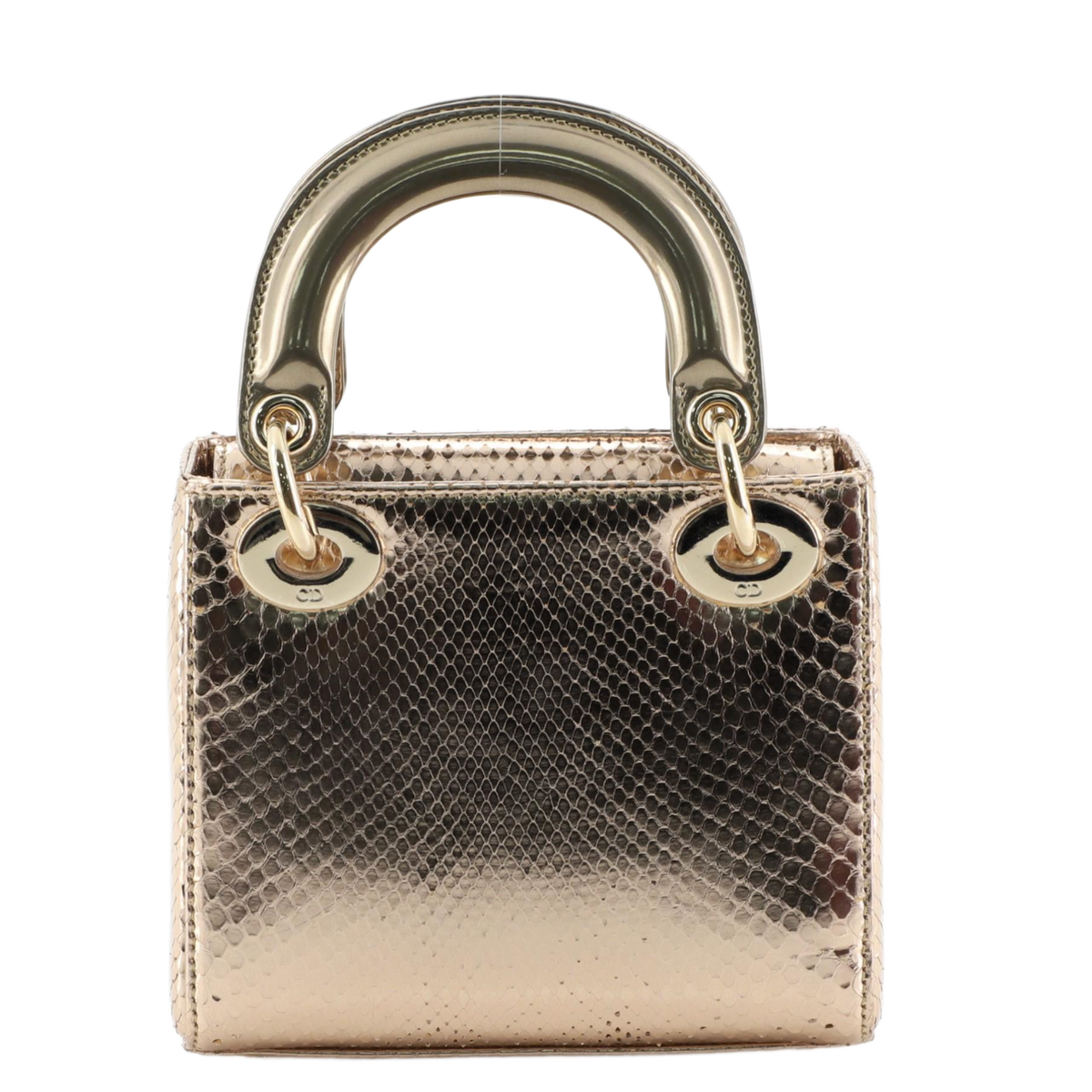 Dior 'Gold' Lady Dior Mini Python Bag