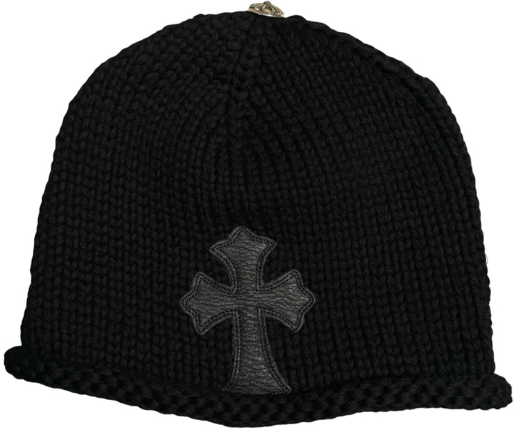 Chrome Hearts 'Leather Cross Patch' Knit Beanie