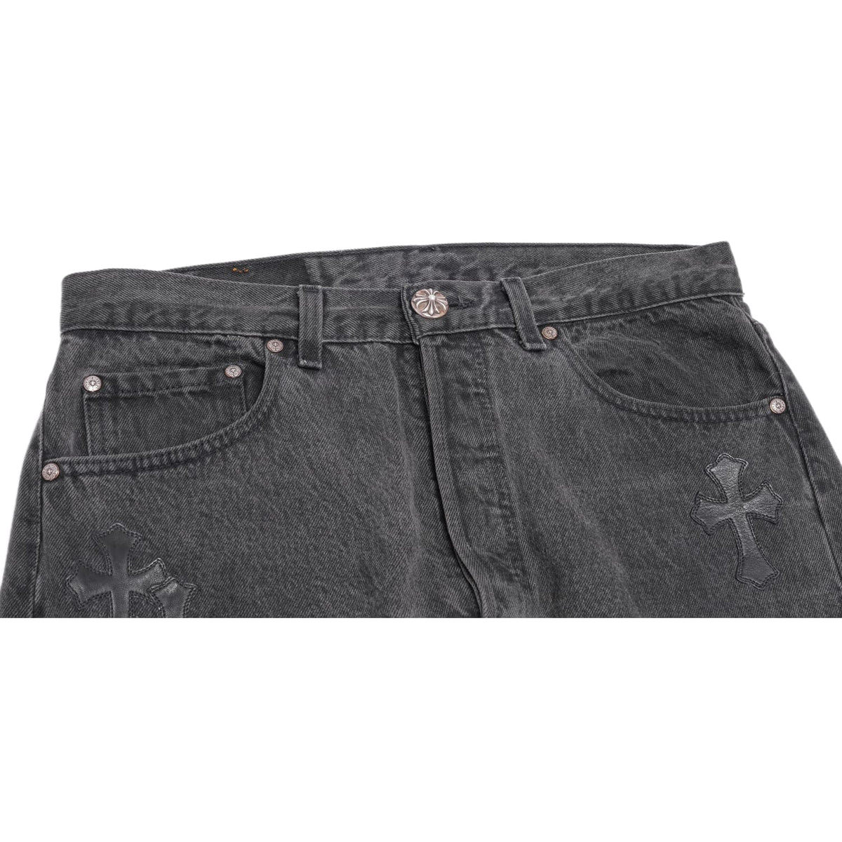 Chrome Hearts 'Black' 15 Patch Black Jeans