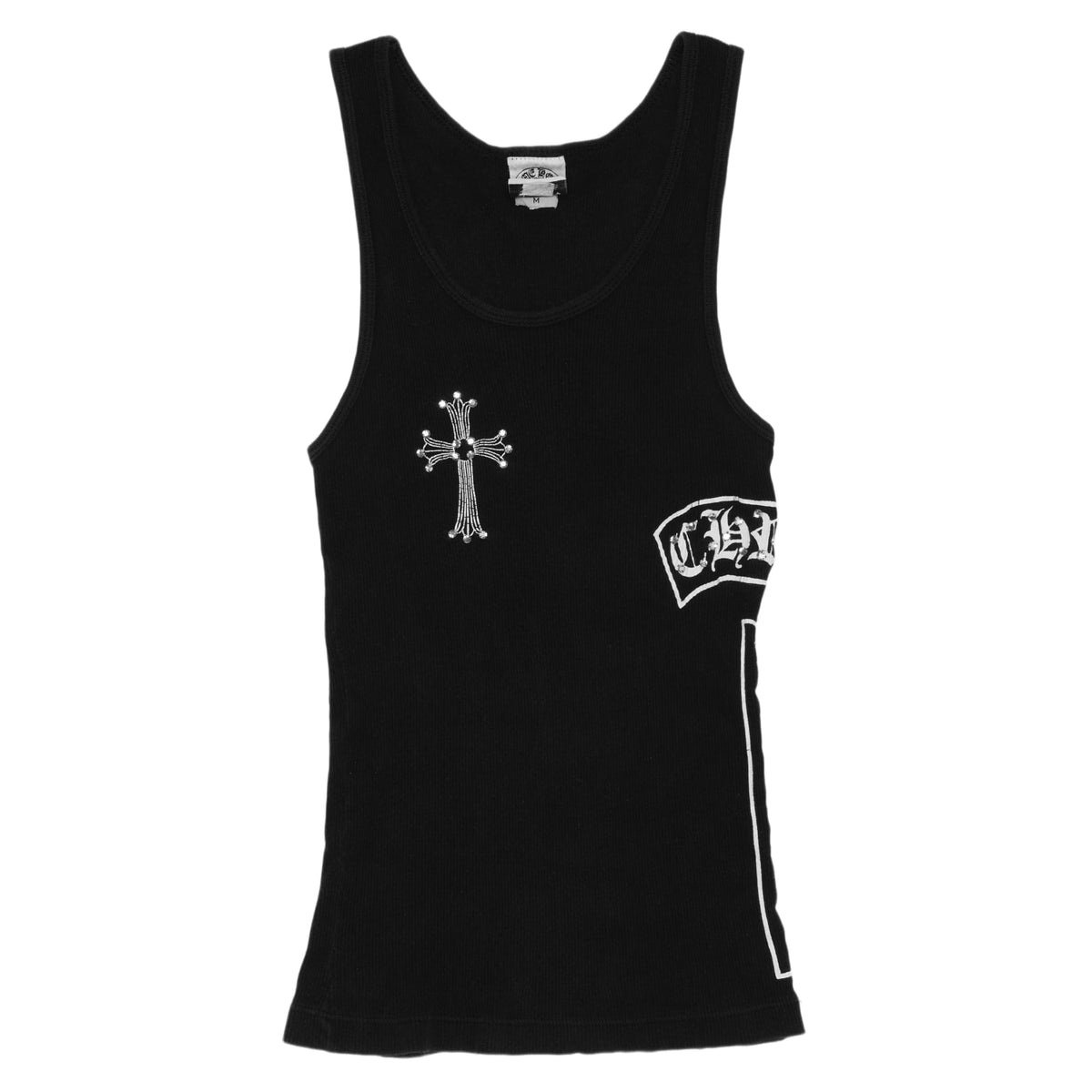 Chrome Hearts Vintage Women's 'Black' Studded Cross T Bar Tank Top