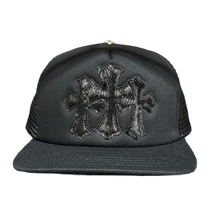 Chrome Hearts 'Black Calf Hair' Triple Cross Trucker Hat