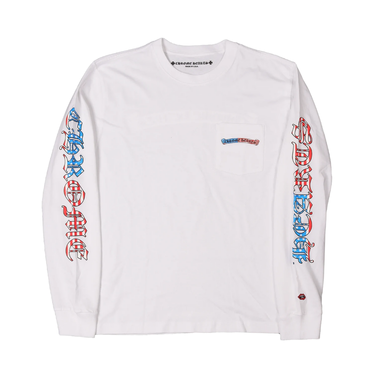 Chrome Hearts Matty Boy 'USA Scroll' White Longsleeve Tee