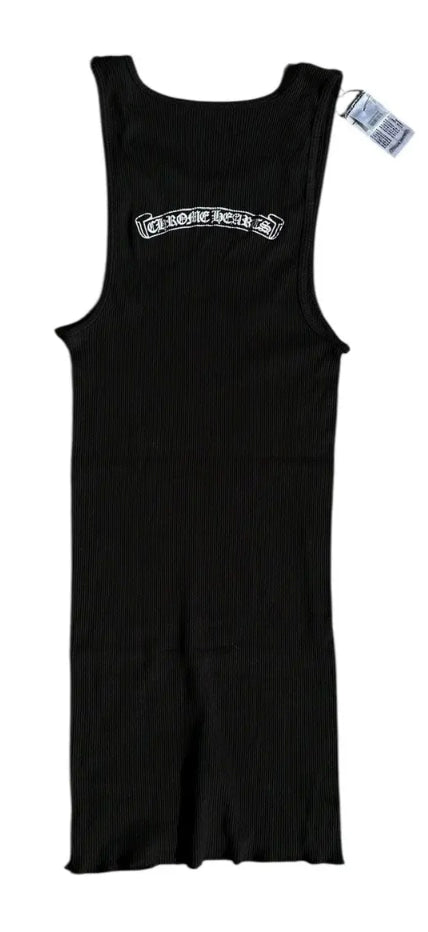 Chrome Hearts 'Black' Collar Logo Scroll Tank