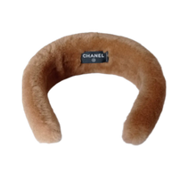 Chanel Shearling Headband Beige