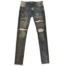 Amiri 'Mx1 Cashmere Patch Rough' Indigo Blue Skinny Jeans