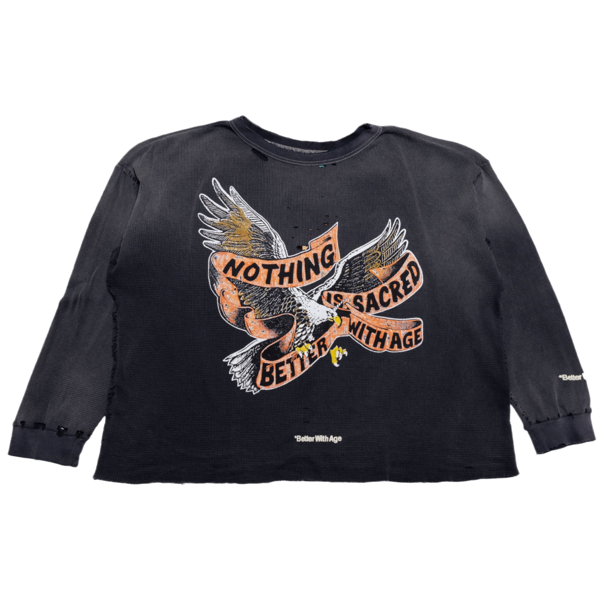 Better With Age 'Black' Florence Waffle Long Sleeve