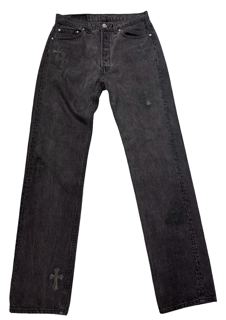 Chrome Hearts 'Black' 15 Patch Black Jeans