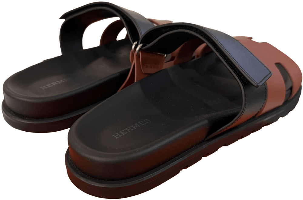 Hermés 'Two Tone Brown' Chypre Leather Sandals