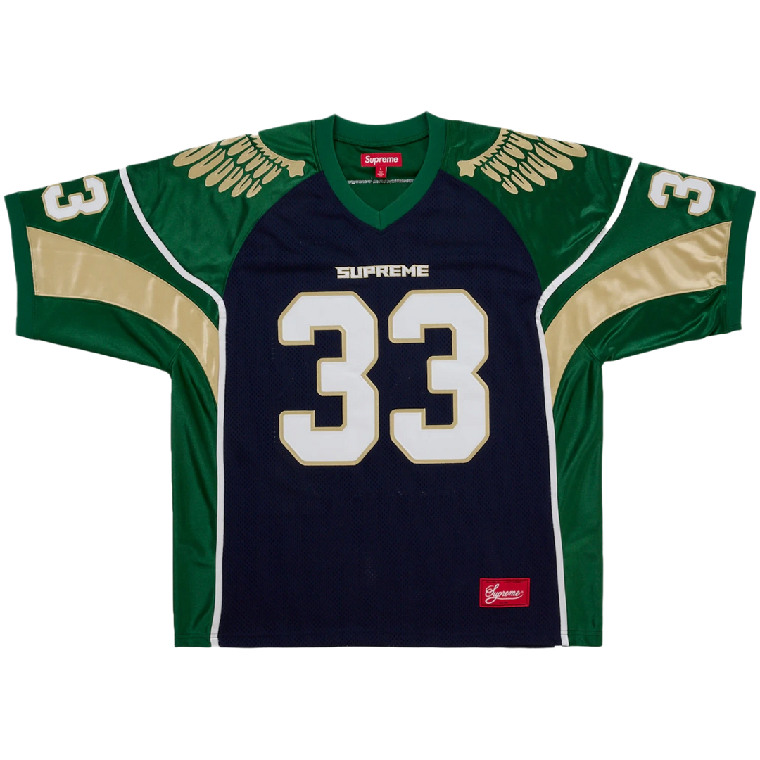 Supreme 'Wings' Navy and Green Football Jersey