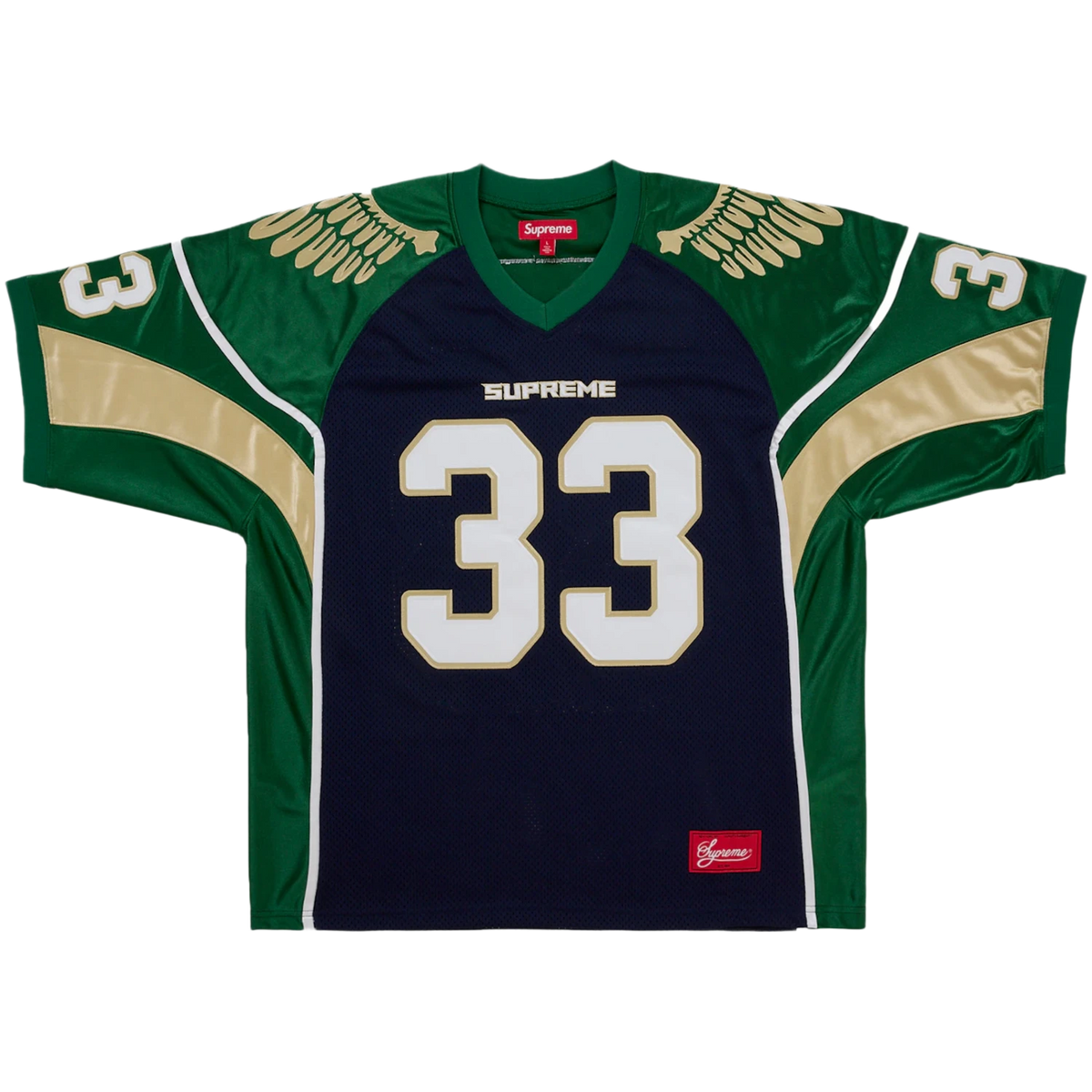 Supreme 'Wings' Navy and Green Football Jersey