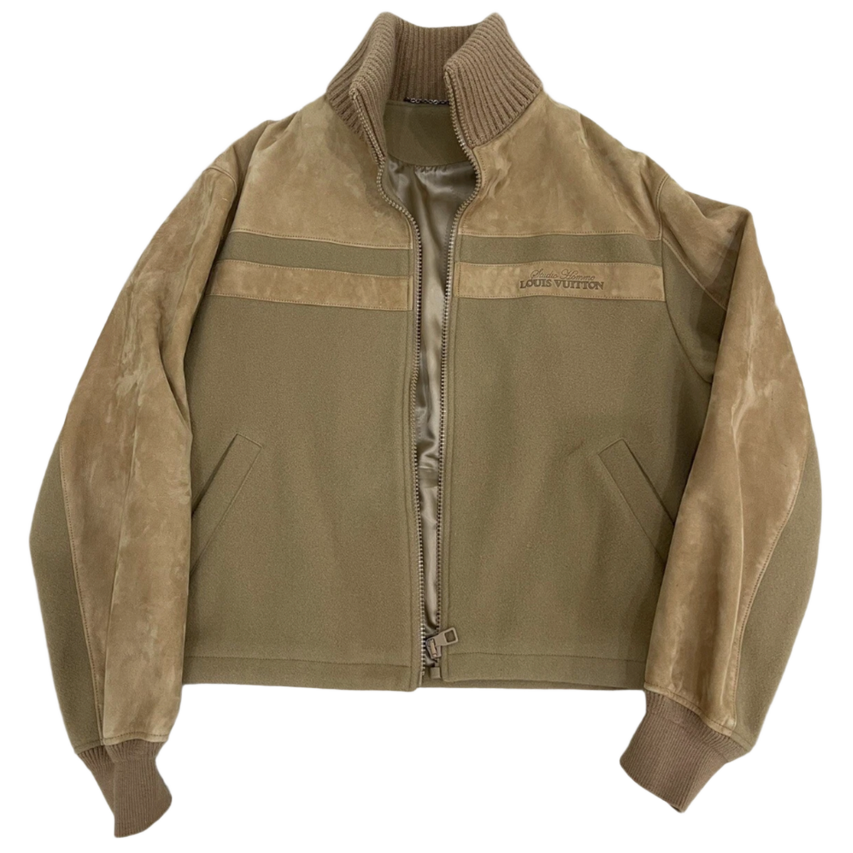 Louis Vuitton 'Camel Suede' Zip Up Teddy Jacket