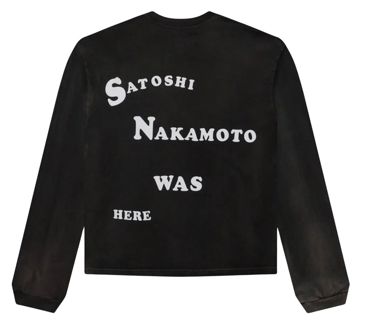 Satoshi Nakamoto 'Follow Me' Longsleeve Black Tee