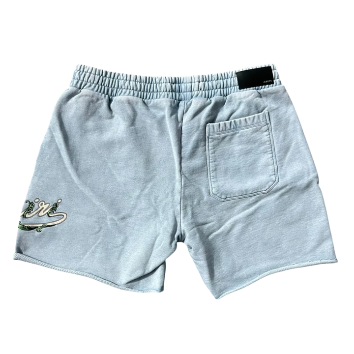 Amiri 'Filigree' Faded Blue Sweat Shorts