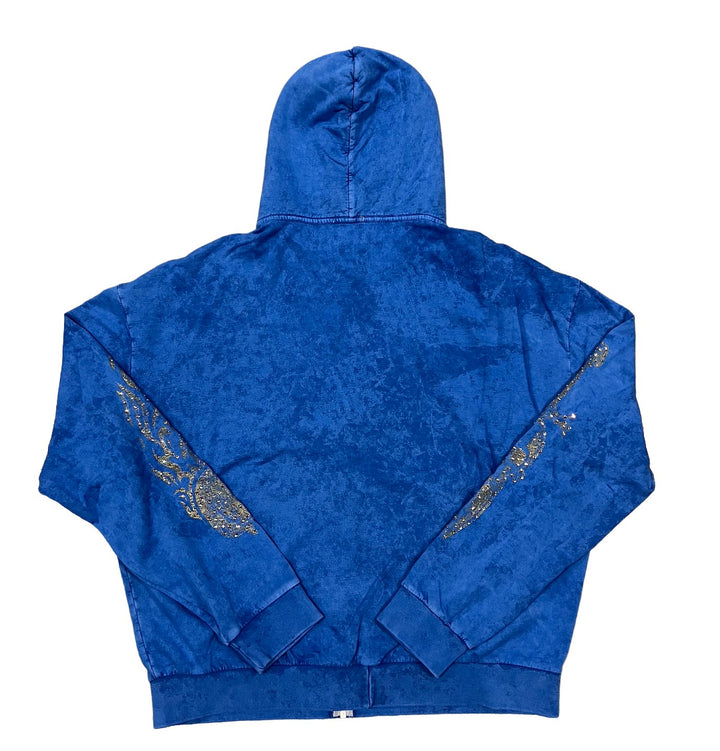 Bossi 'Blue and Gold' Rhinestone Zip-Up