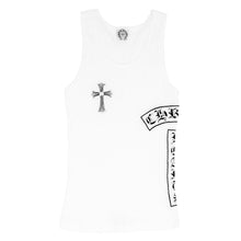 Chrome Hearts Vintage Women's 'White' Studded Cross T Bar Tank Top