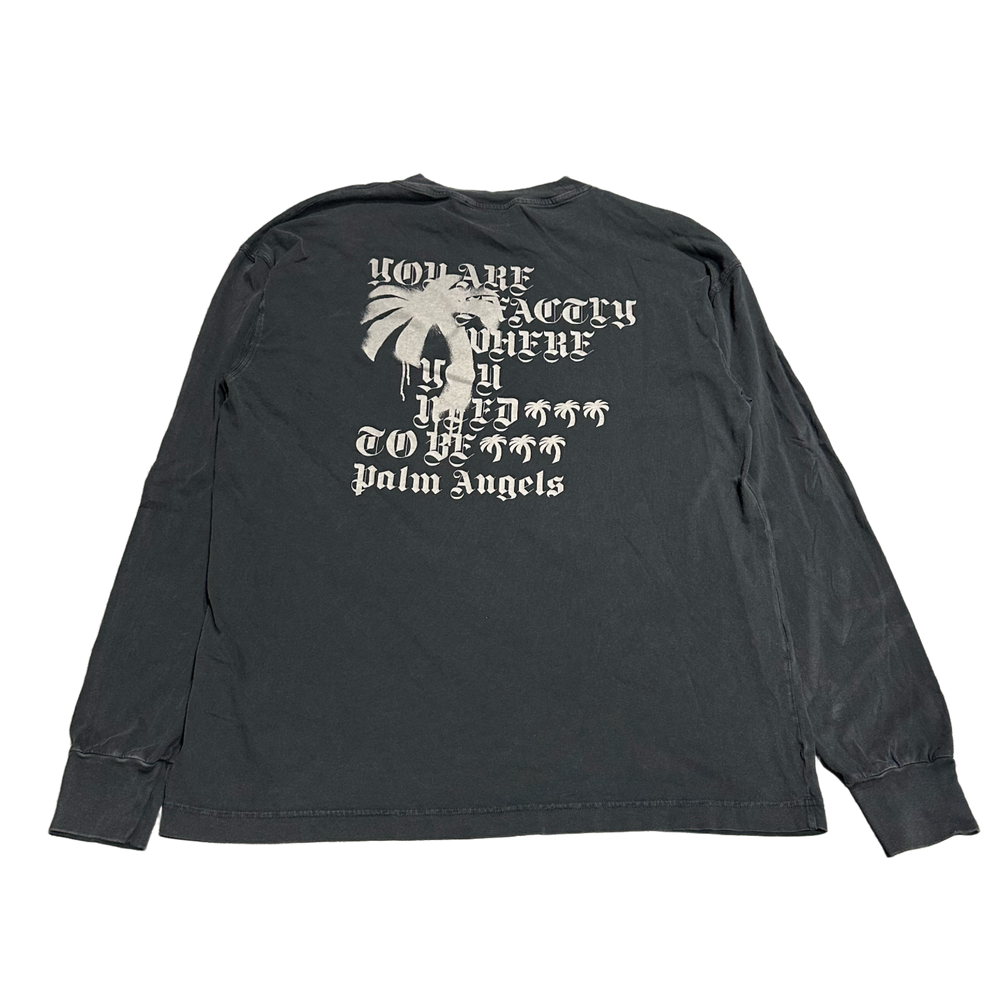 Palm Angels 'Black' Statement Monogram Longsleeve Tee