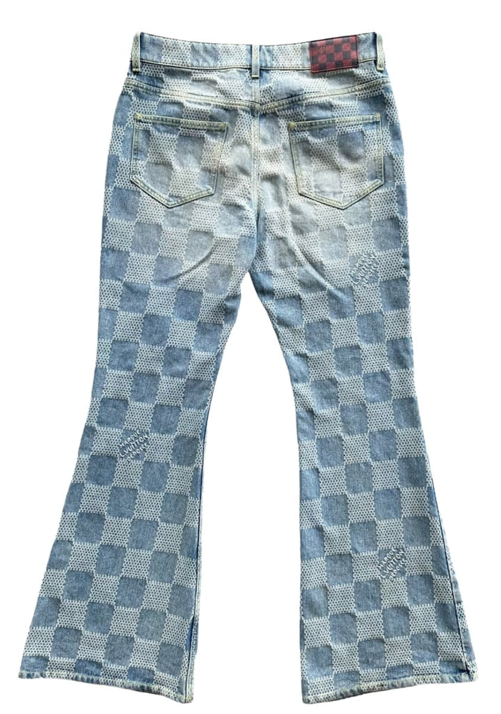 Louis Vuitton Blue Damier Flare Jeans