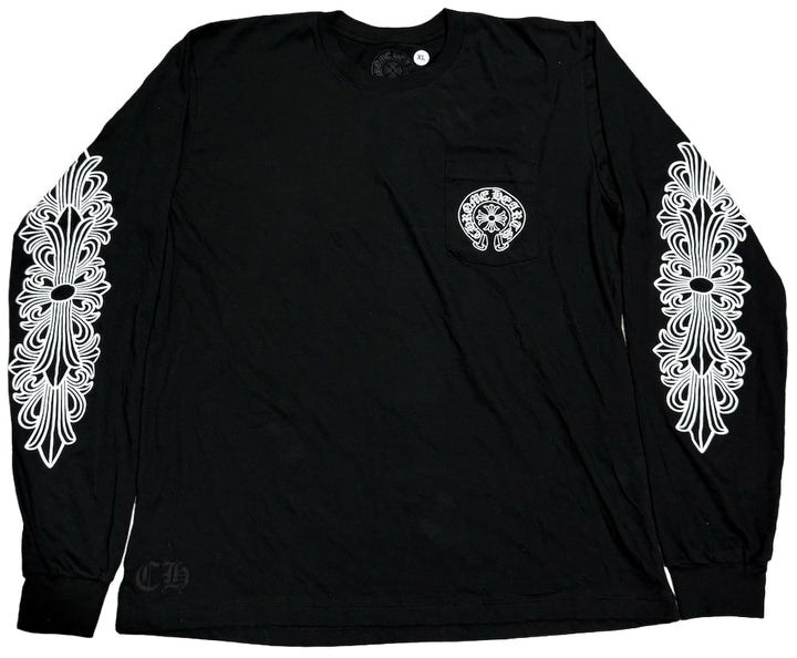 Chrome Hearts 'Black' Las Vegas Horseshoe Floral Longsleeve Tee