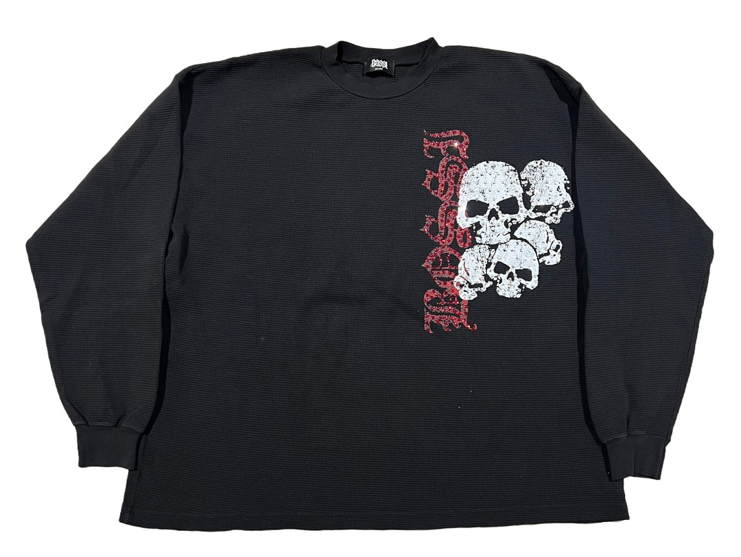 Bossi 'Red Logo and Skulls' Black Thermal Longsleeve