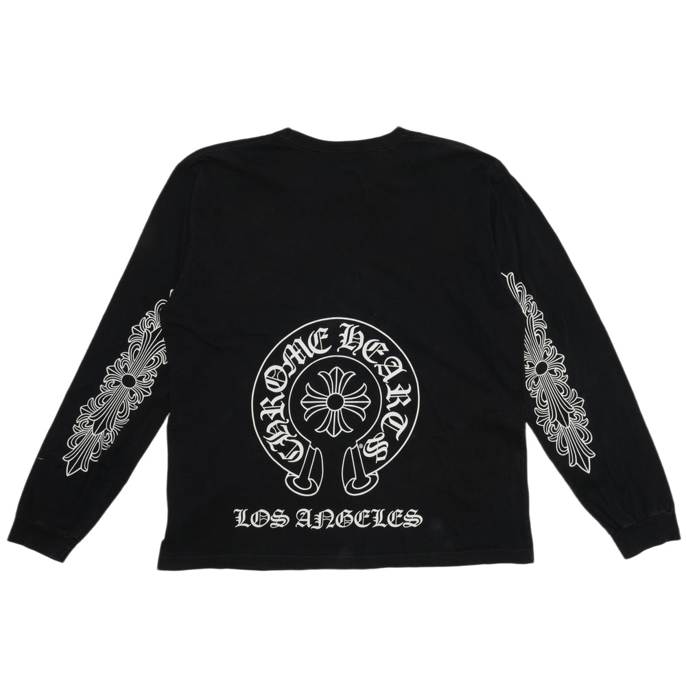 Chrome Hearts 'Los Angeles Floral' Black Horseshoe Longsleeve Tee