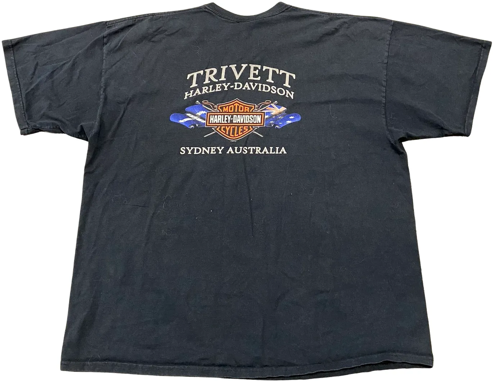 Harley Davidson 'Rivett, Sydney, Australia' Black Vintage Tee