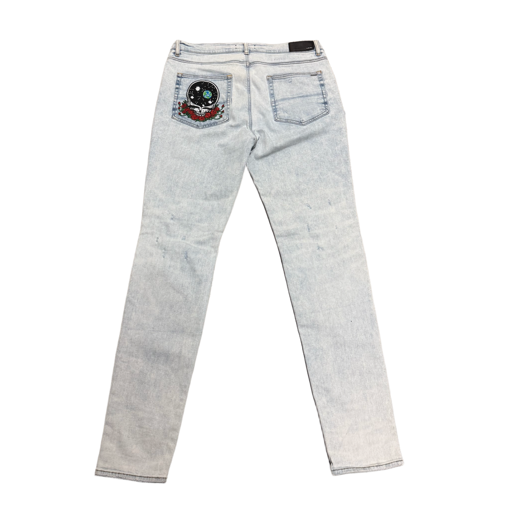 Amiri x Grateful Dead 'Blue' Skinny Jeans