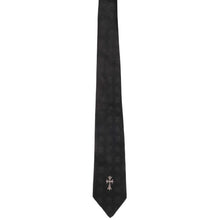 Chrome Hearts 'Silver Cross' Black Monogram Silk Tie