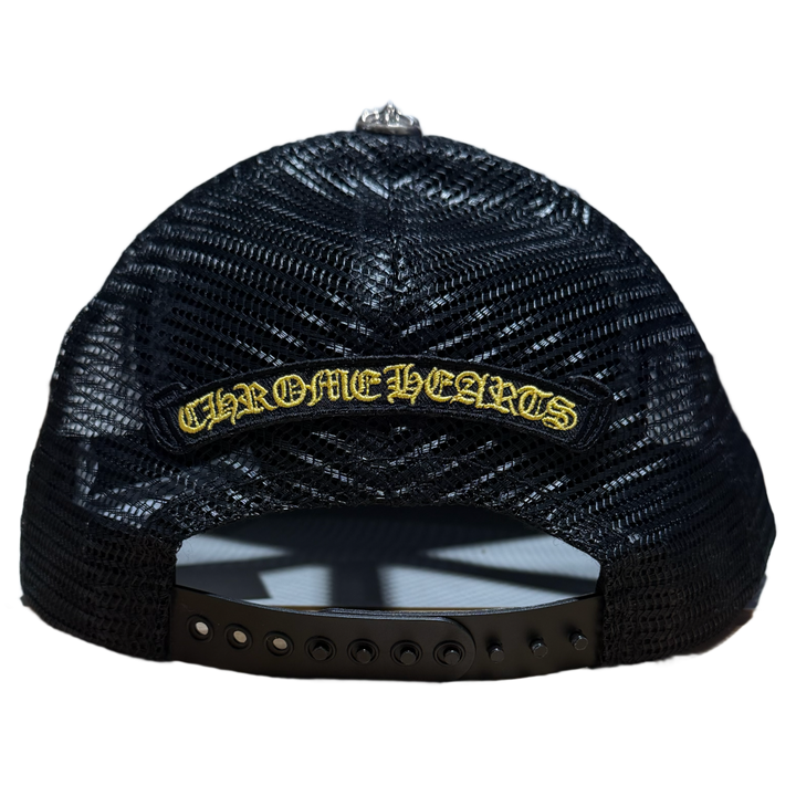 Chrome Hearts Plus Cross Seal Stamp Black Trucker Hat
