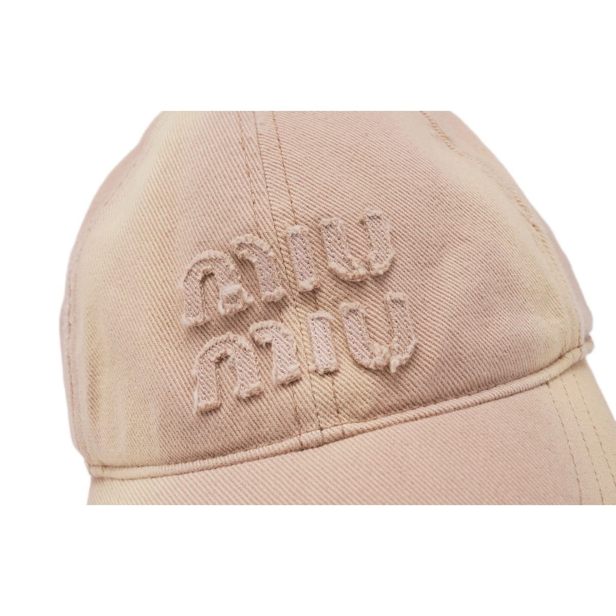 Miu Miu 'Tan & Yellow' Distressed Hat