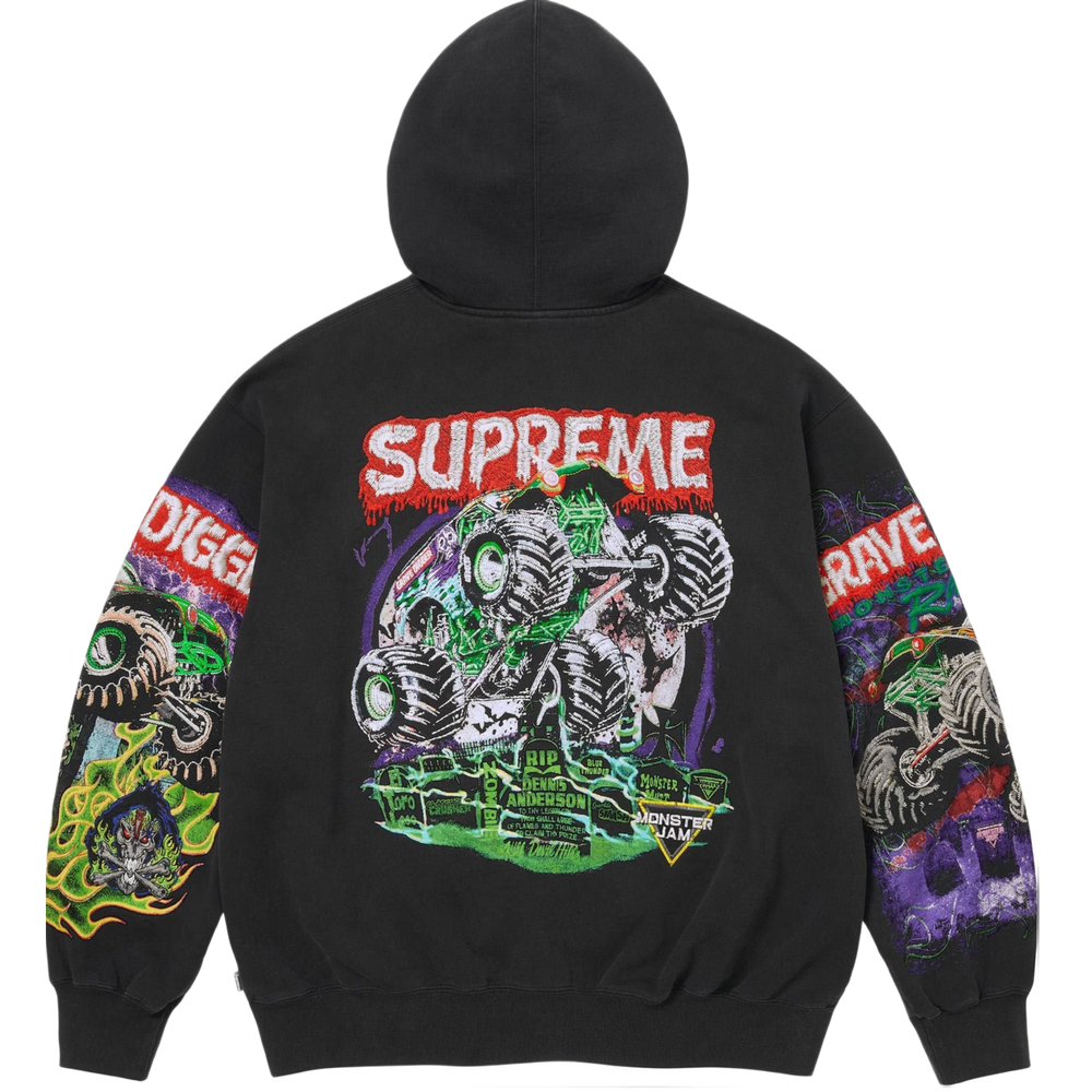Supreme 'Black' Grave Digger Zip Up Hoodie