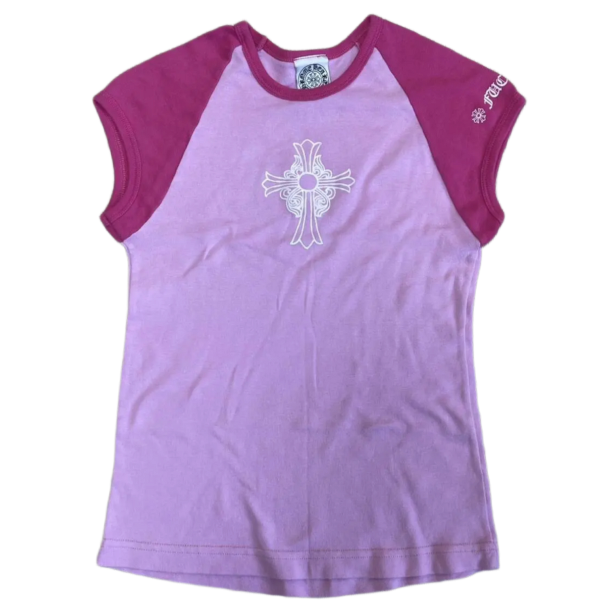 Chrome Hearts Vintage Women's 'Cross' Pink Baby Tee