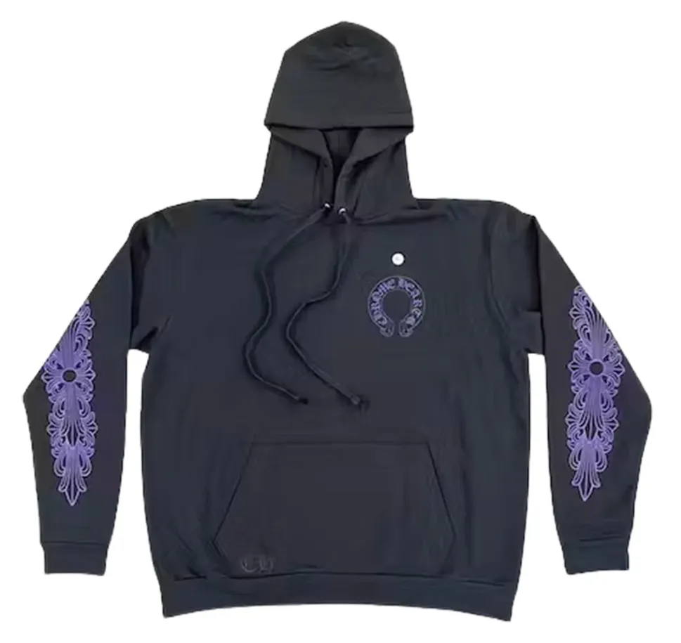 Chrome Hearts 'Friends And Family' Purple Script Black Hoodie