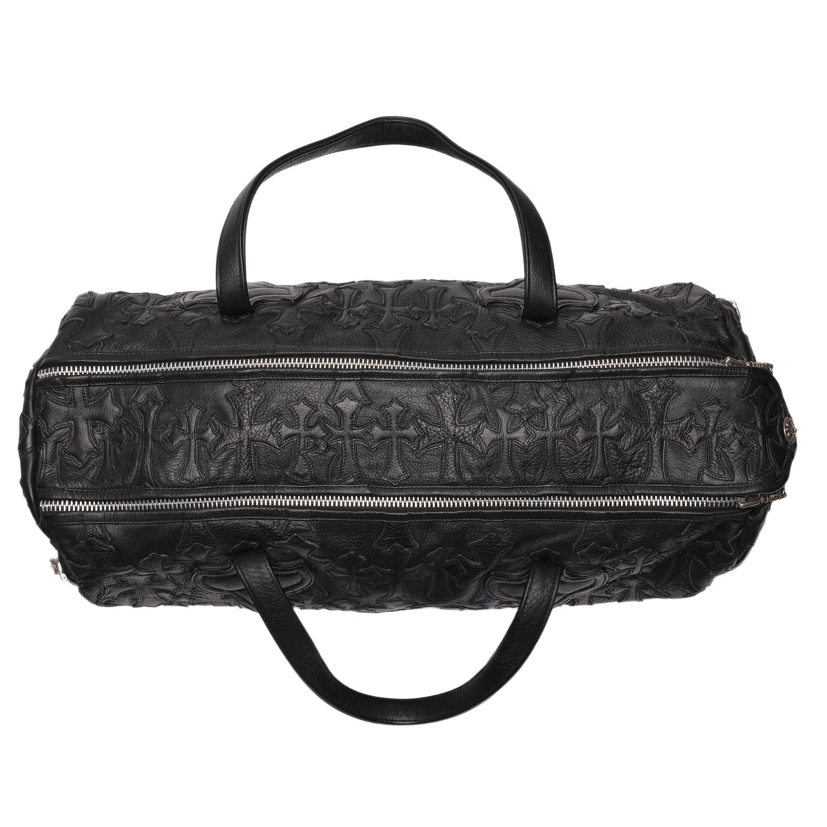 Chrome Hearts 'Black Flooded Cross' Leather Duffle Bag