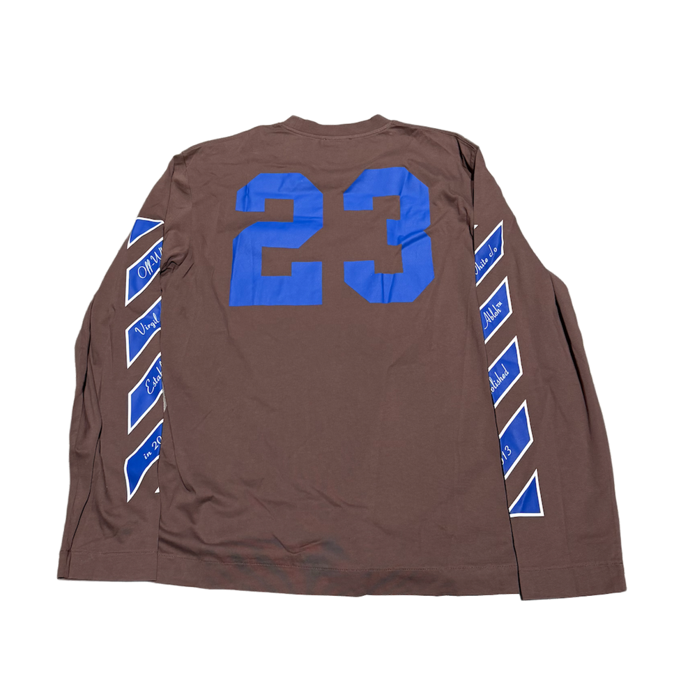 Off White 'Brown Virgil Abloh 23' Longsleeve Tee