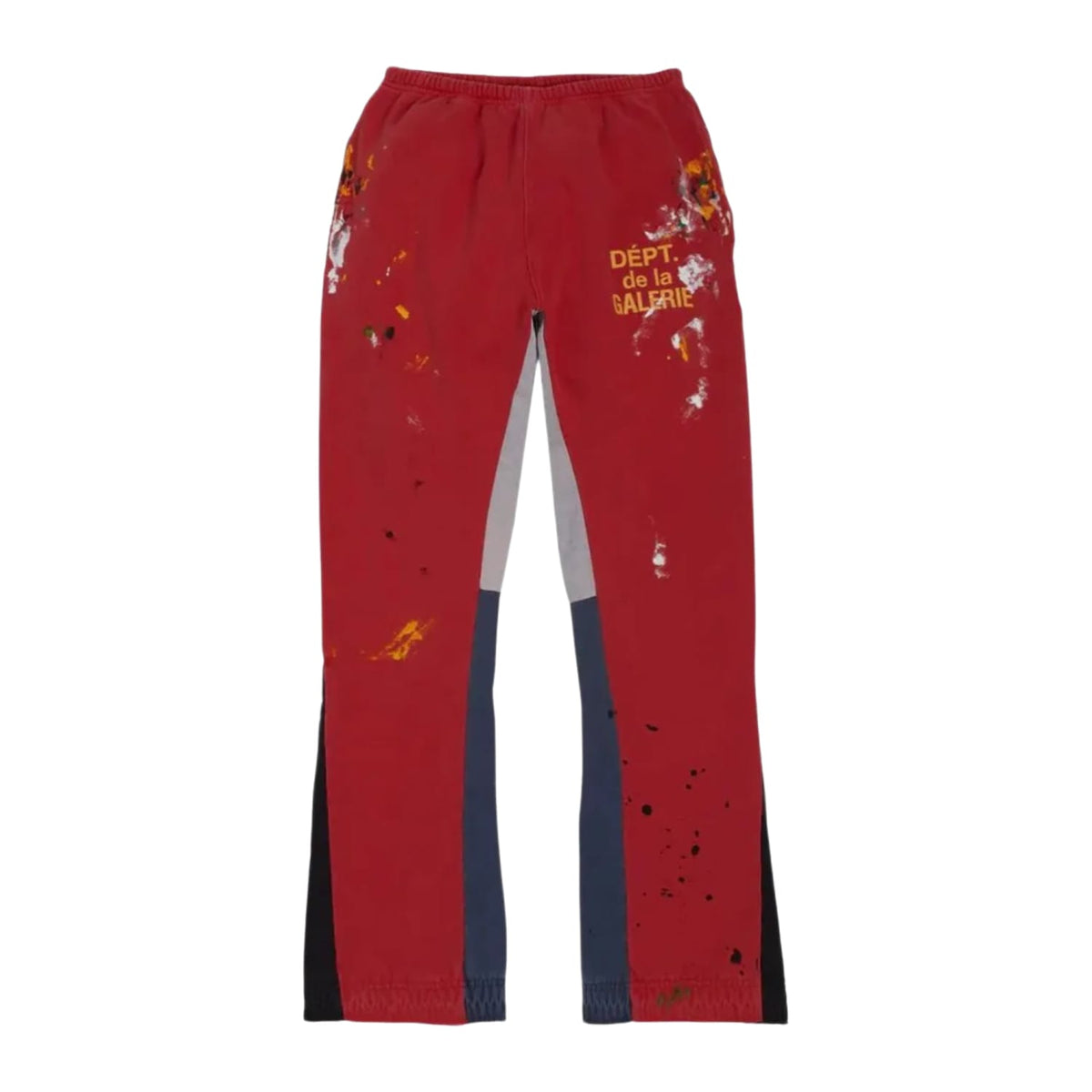 Gallery Dept. 'Red' French Logo Paint Splatter Flare Sweatpants