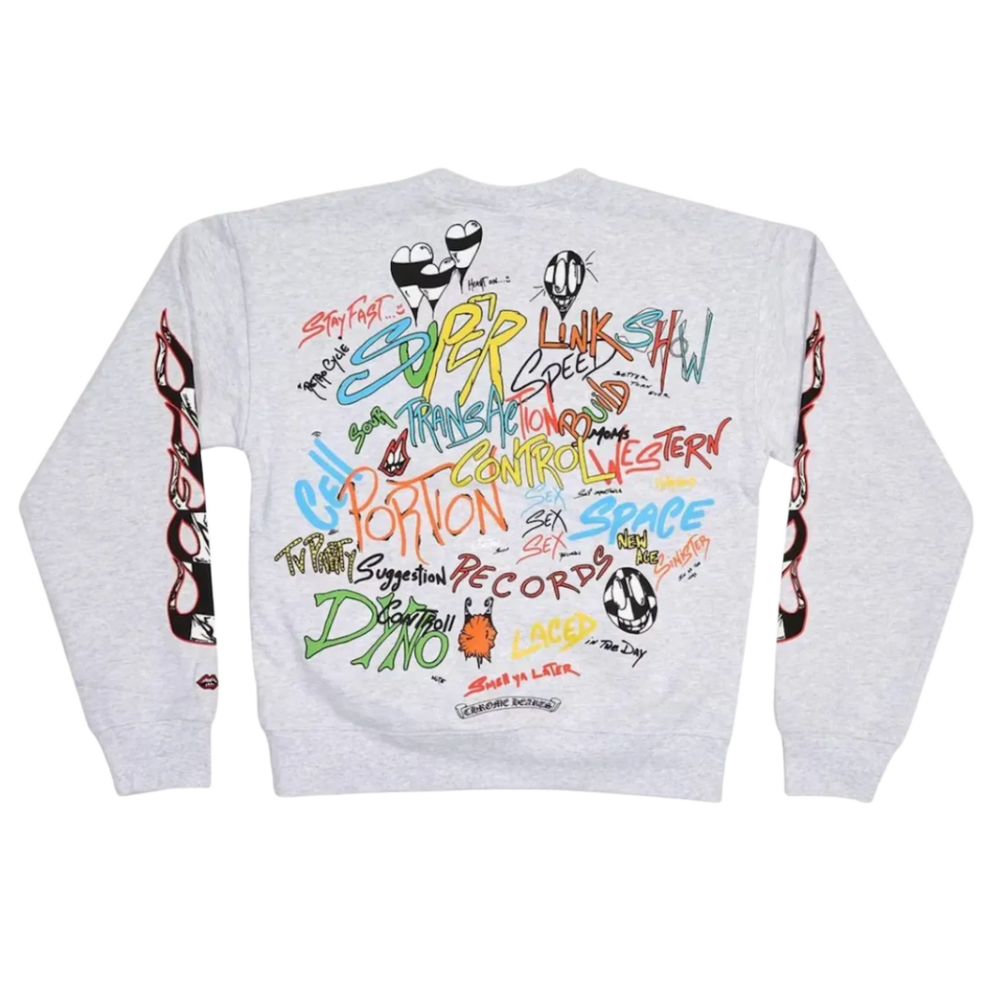 Chrome Hearts Matty Boy 'Brain' Grey Crewneck