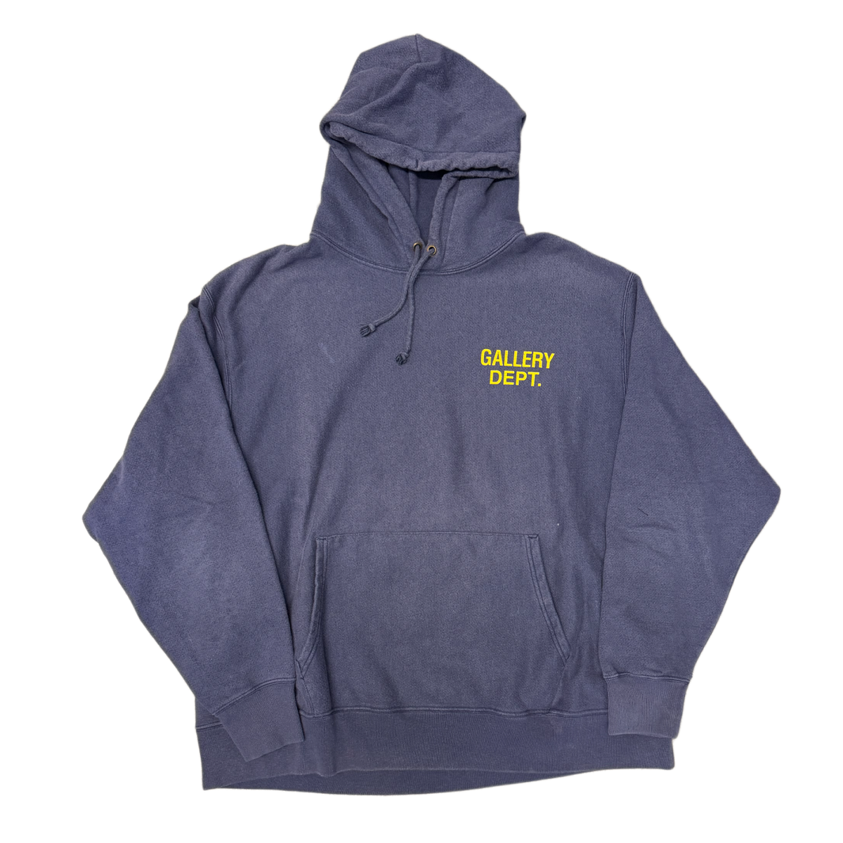 Gallery Dept. 'Yellow Logo' Washed Navy Hoodie