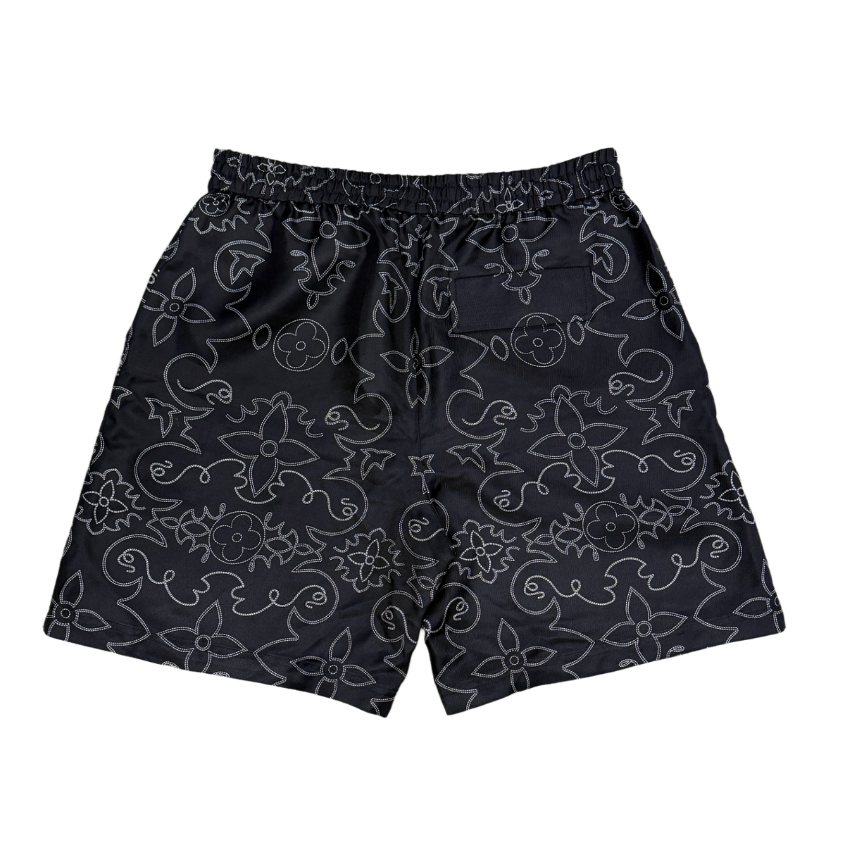 Louis Vuitton 'Arabesque' Printed Black Silk Shorts