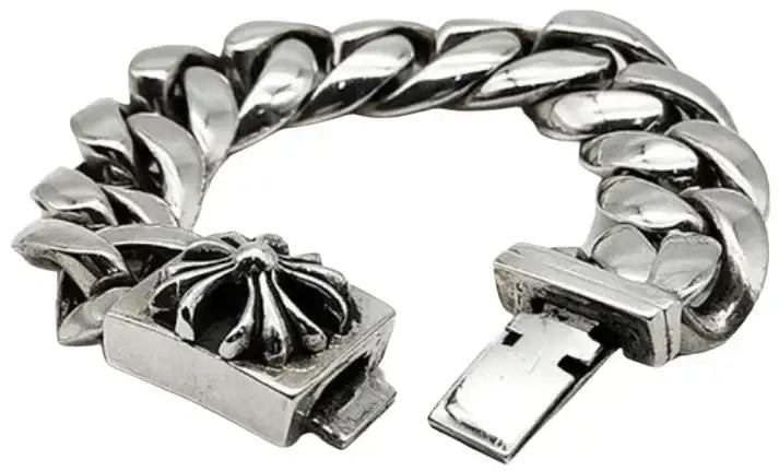 Chrome Hearts 'Plus Cross' Cuban Link 6in Bracelet